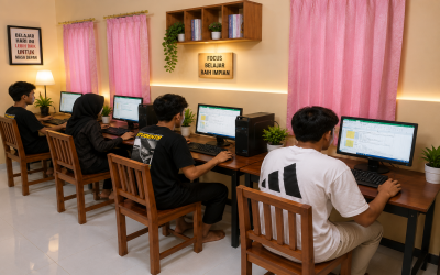 Suasana Pembelajaran Kursus Komputer di LKP Go Smart pada Sabtu, 18 Juli 2026 Berjalan Kondusif dan Penuh Antusiasme Peserta